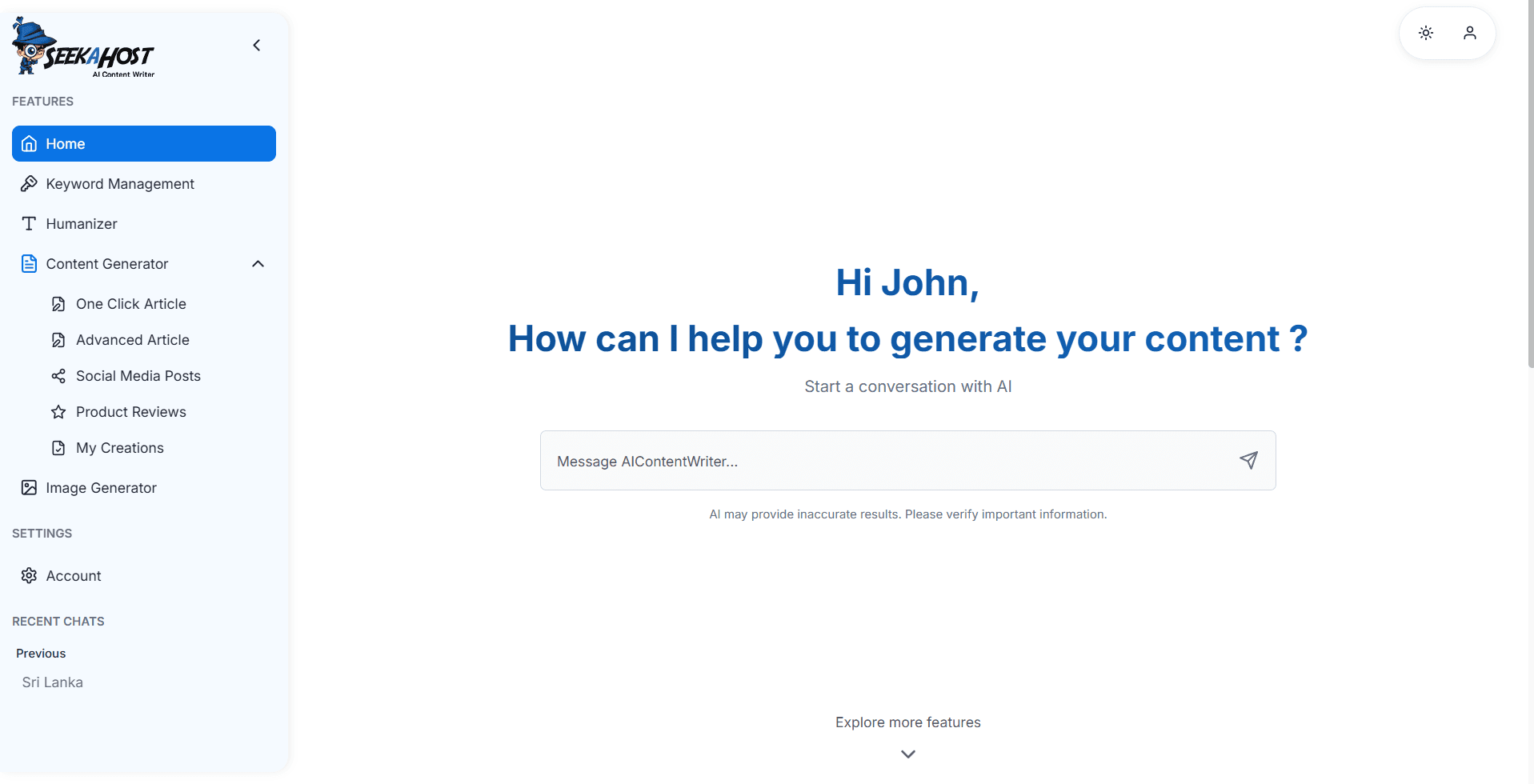 SEO Content Pro Dashboard - AI-powered content creation platform for optimized articles and blogs